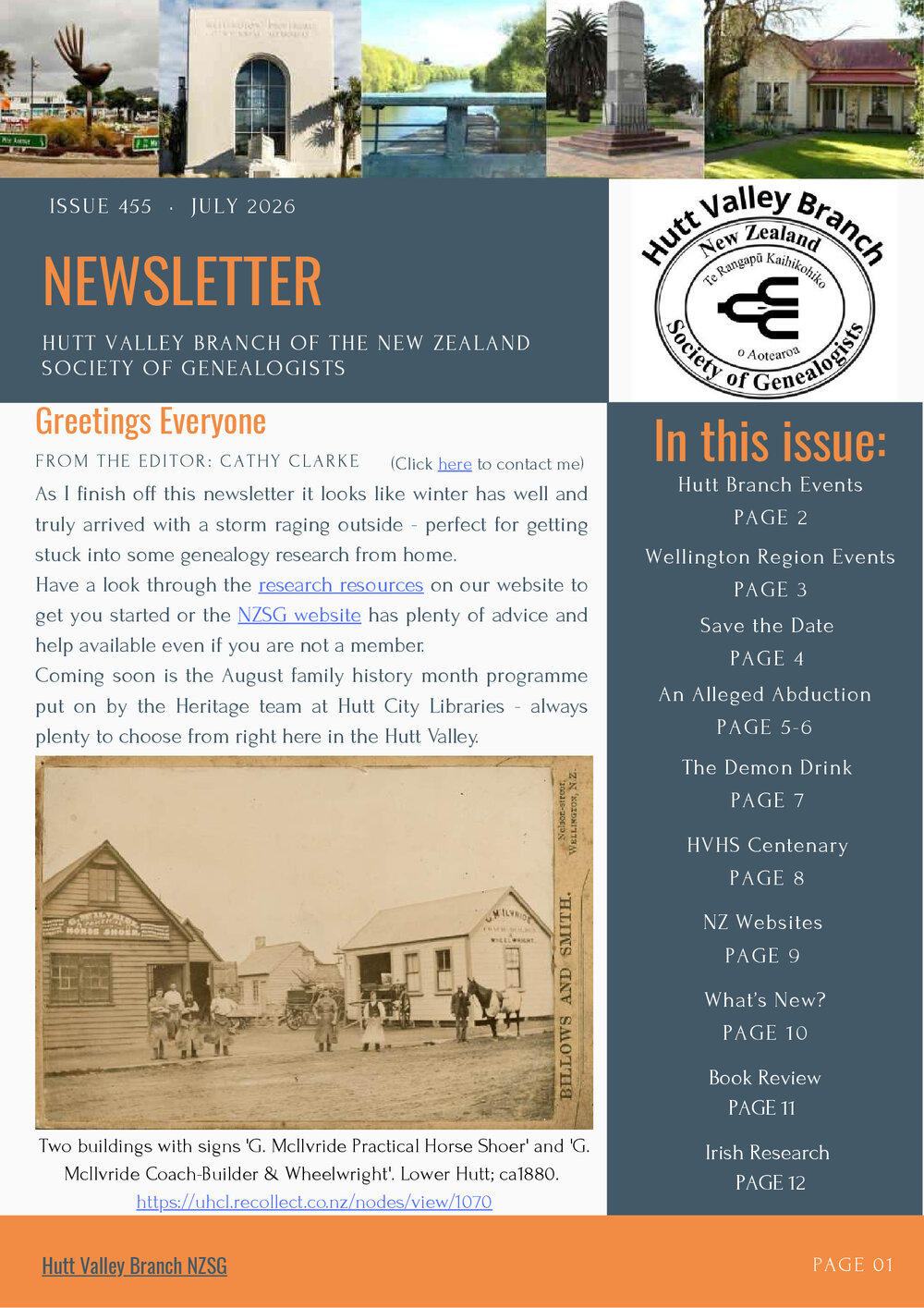 Newsletter (NZ Society of Genealogists Hutt Valley Branch)