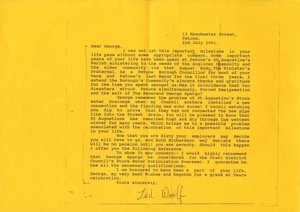 Letter to George Spargo