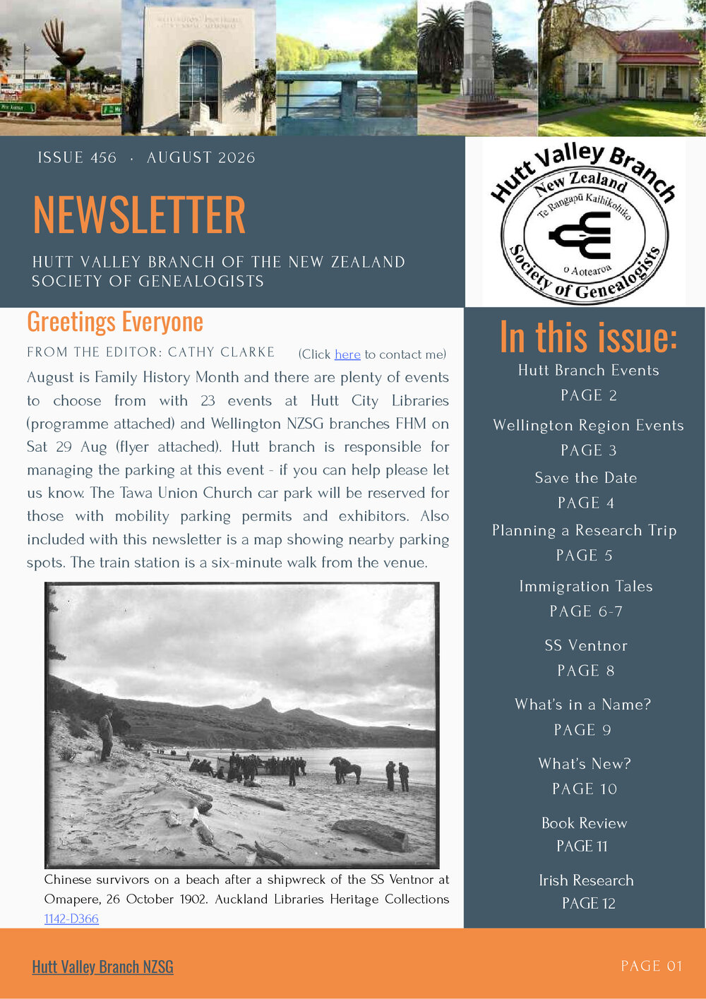 Newsletter (NZ Society of Genealogists Hutt Valley Branch)