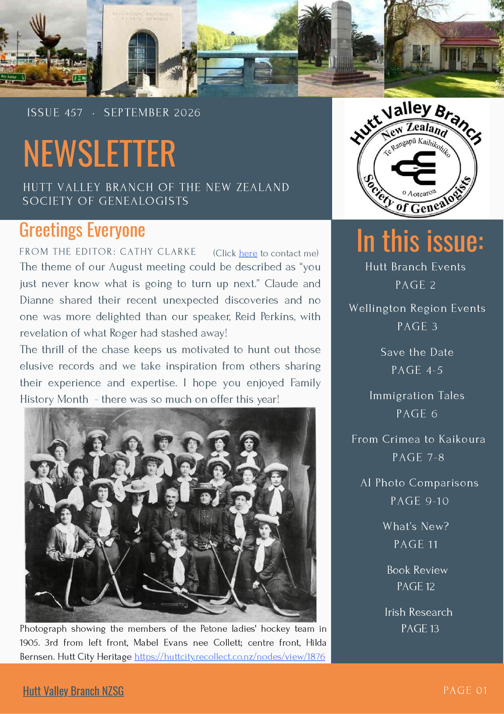 Newsletter (NZ Society of Genealogists Hutt Valley Branch)