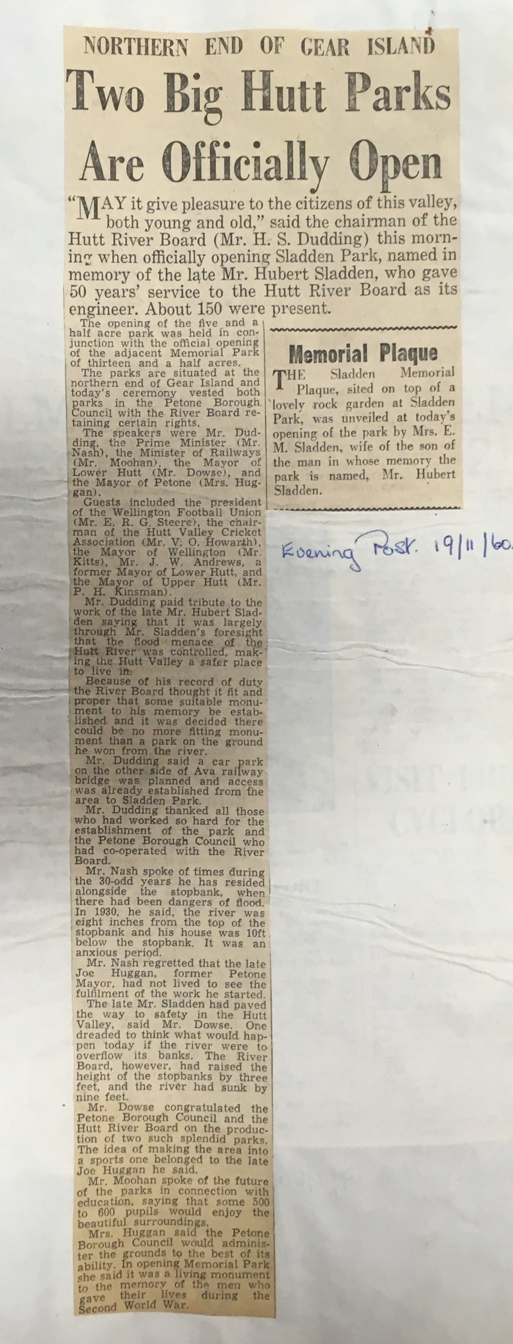 Two big Hutt parks are officially open