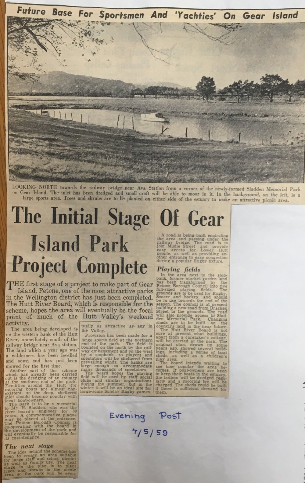 The initial stage of Gear Island Park project complete