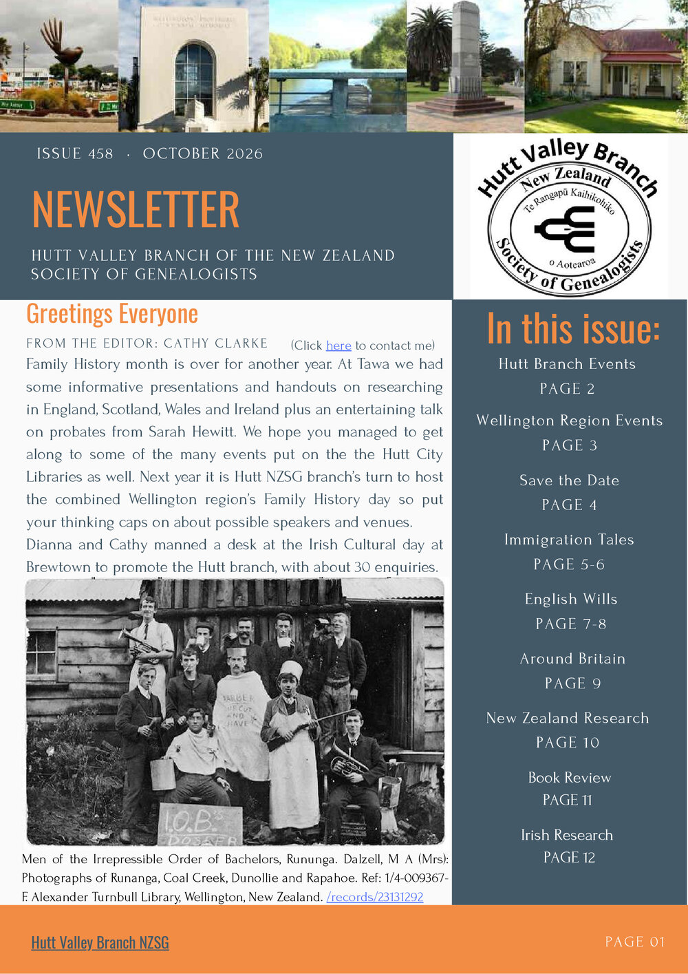 Newsletter (NZ Society of Genealogists Hutt Valley Branch)