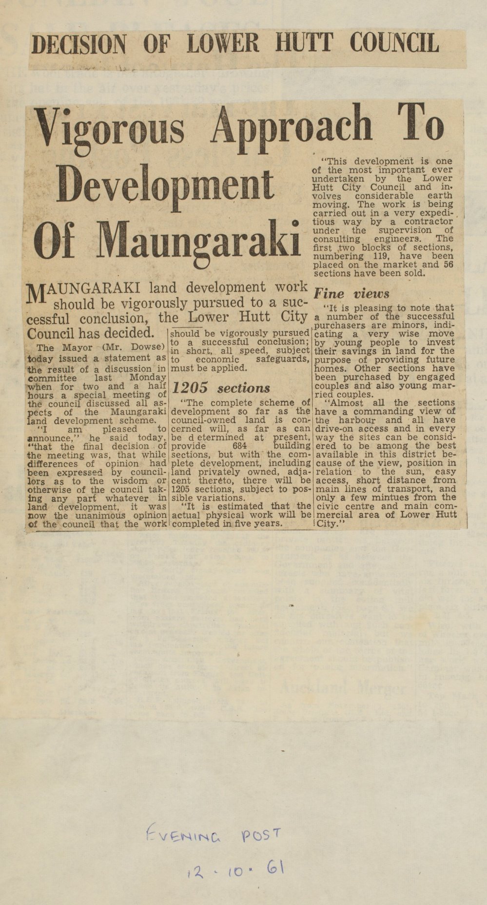 Vigorous approach to development of Maungaraki