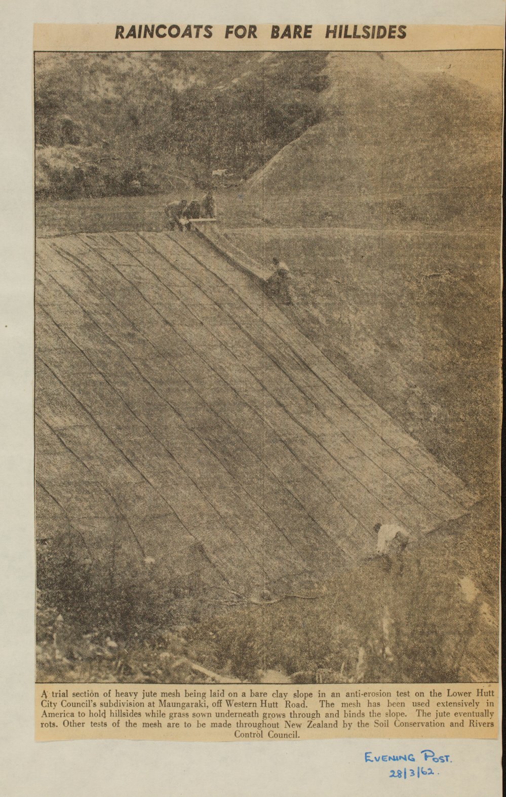 Raincoats for bare hillsides 