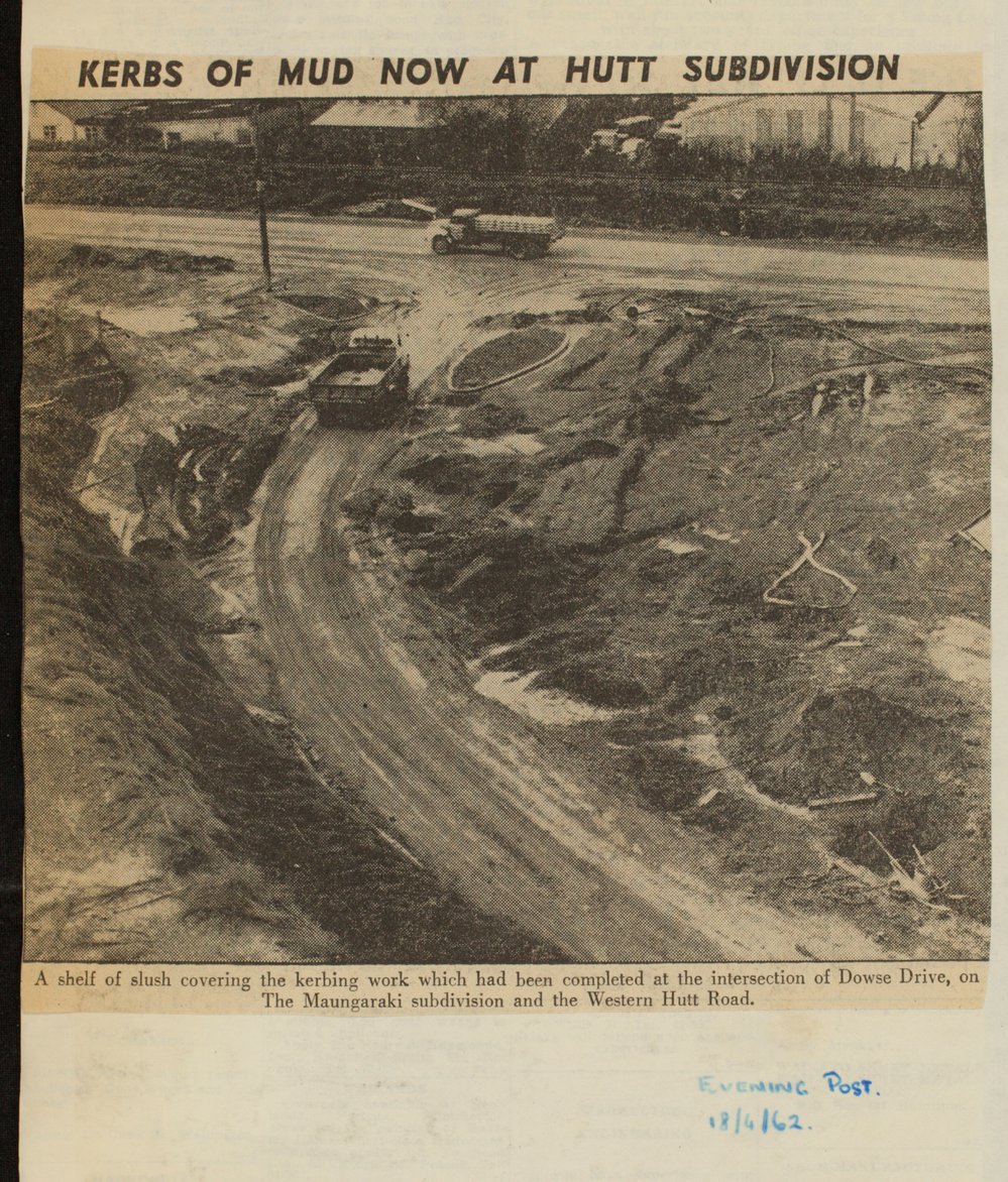 Kerbs of mud now at Hutt subdivision
