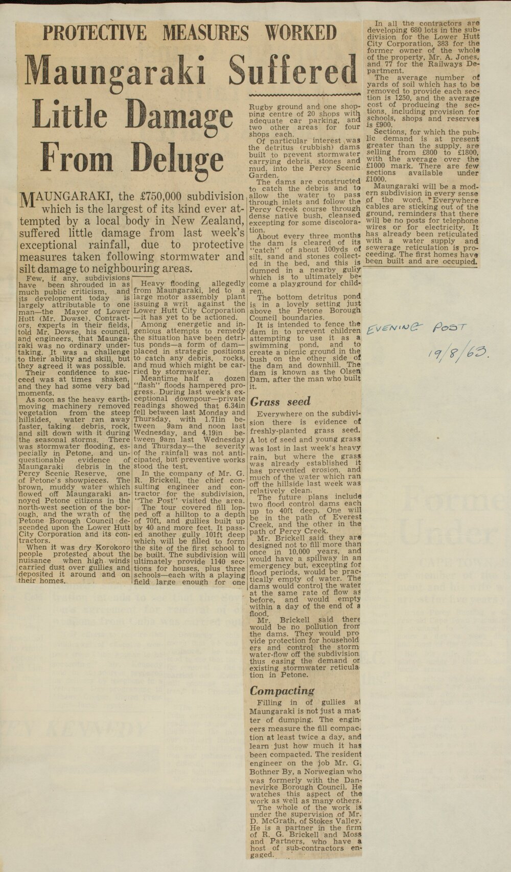 Maungaraki suffered little damage from deluge