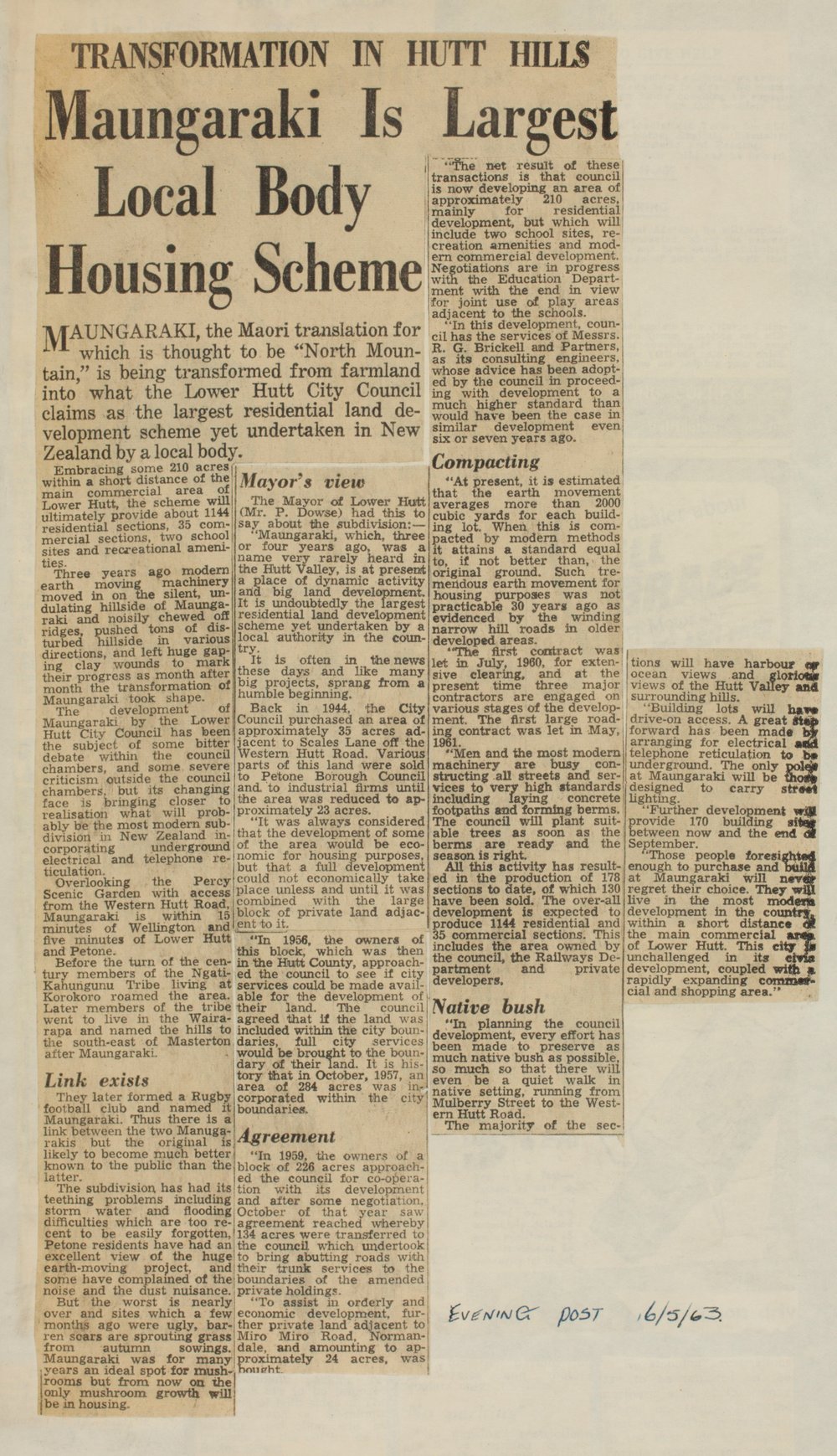 Maungaraki is largest local body housing scheme