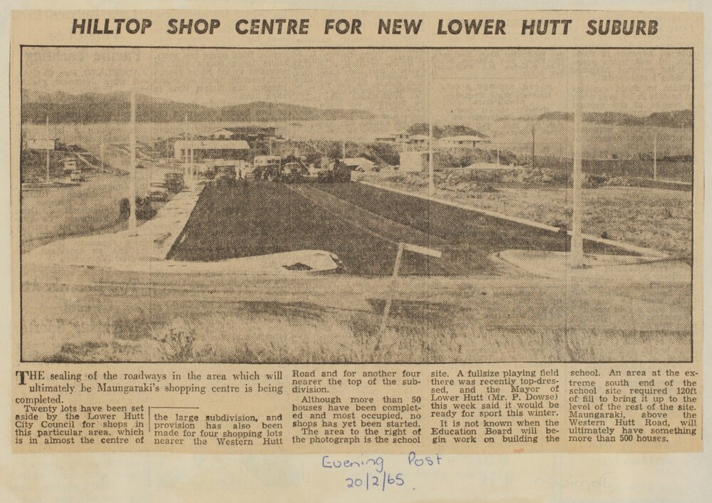 Hilltop shop centre for new Lower Hutt suburb