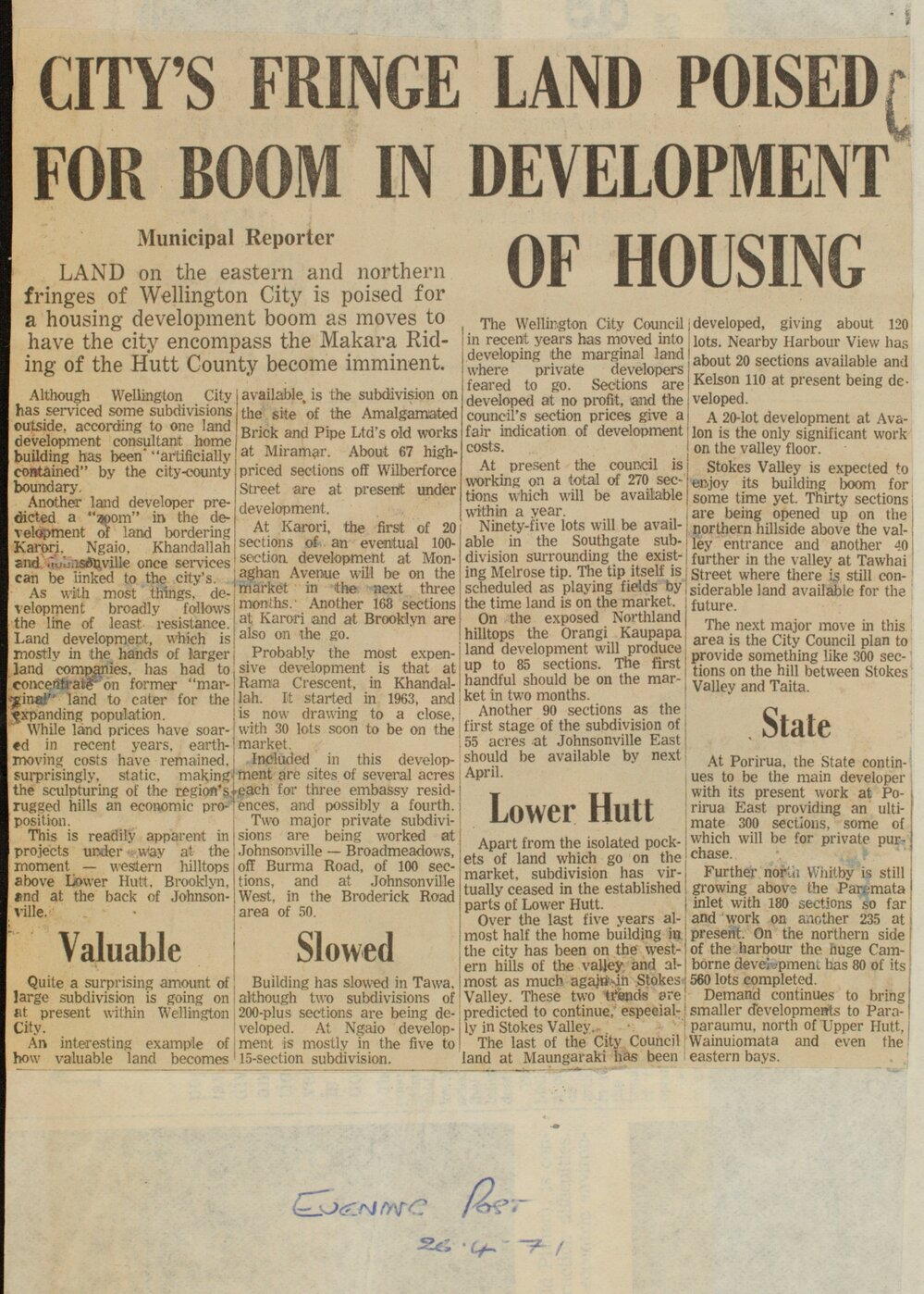 City's fringe land poised for boom in development of housing