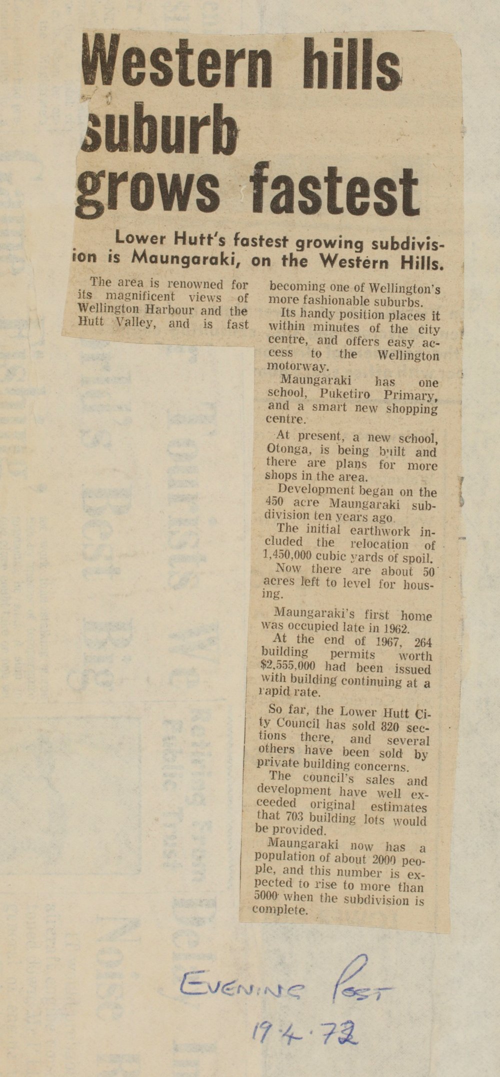 Western hills suburb grows fastest 