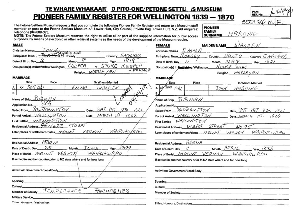 Pioneer Family Register : Harding