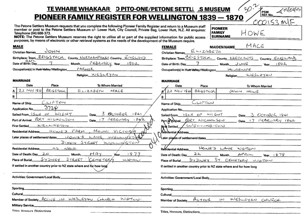 Pioneer Family Register : Howe
