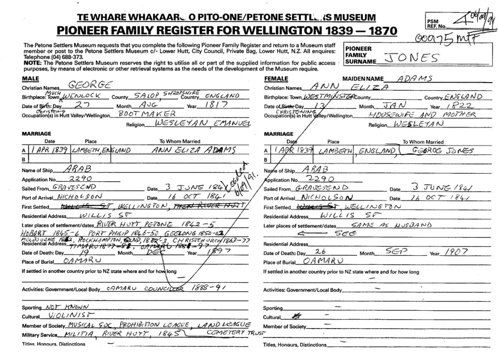 Pioneer Family Register : Jones