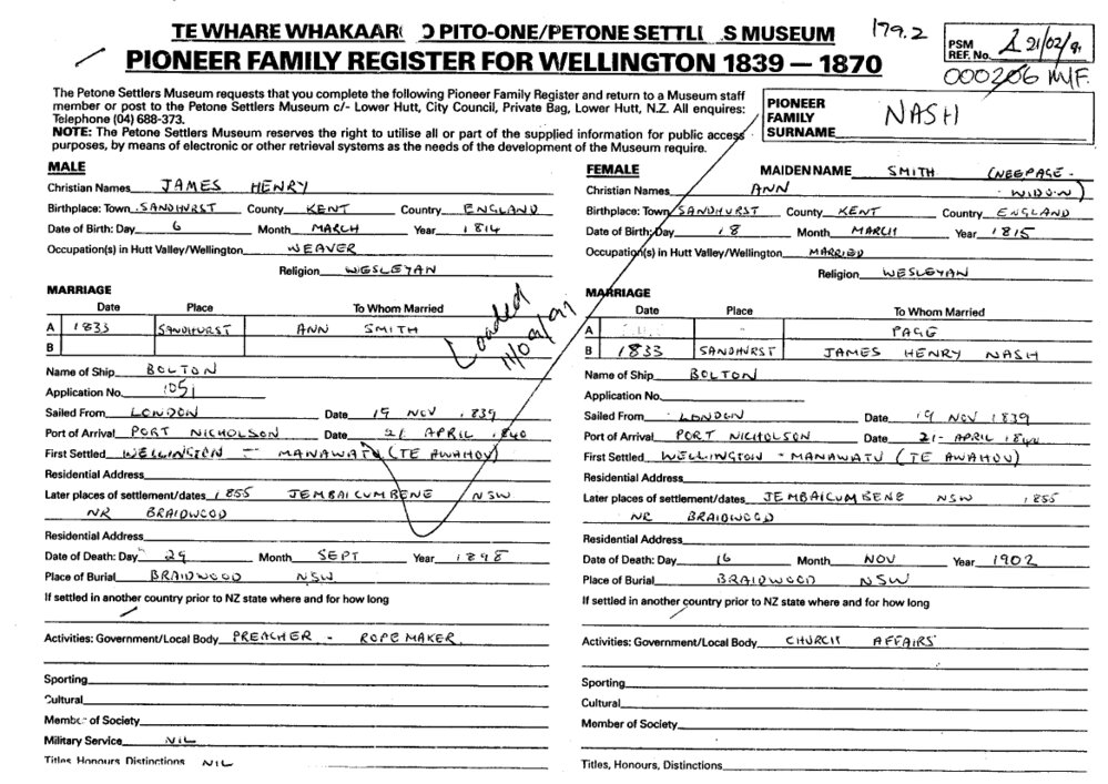 Pioneer Family Register :  Nash