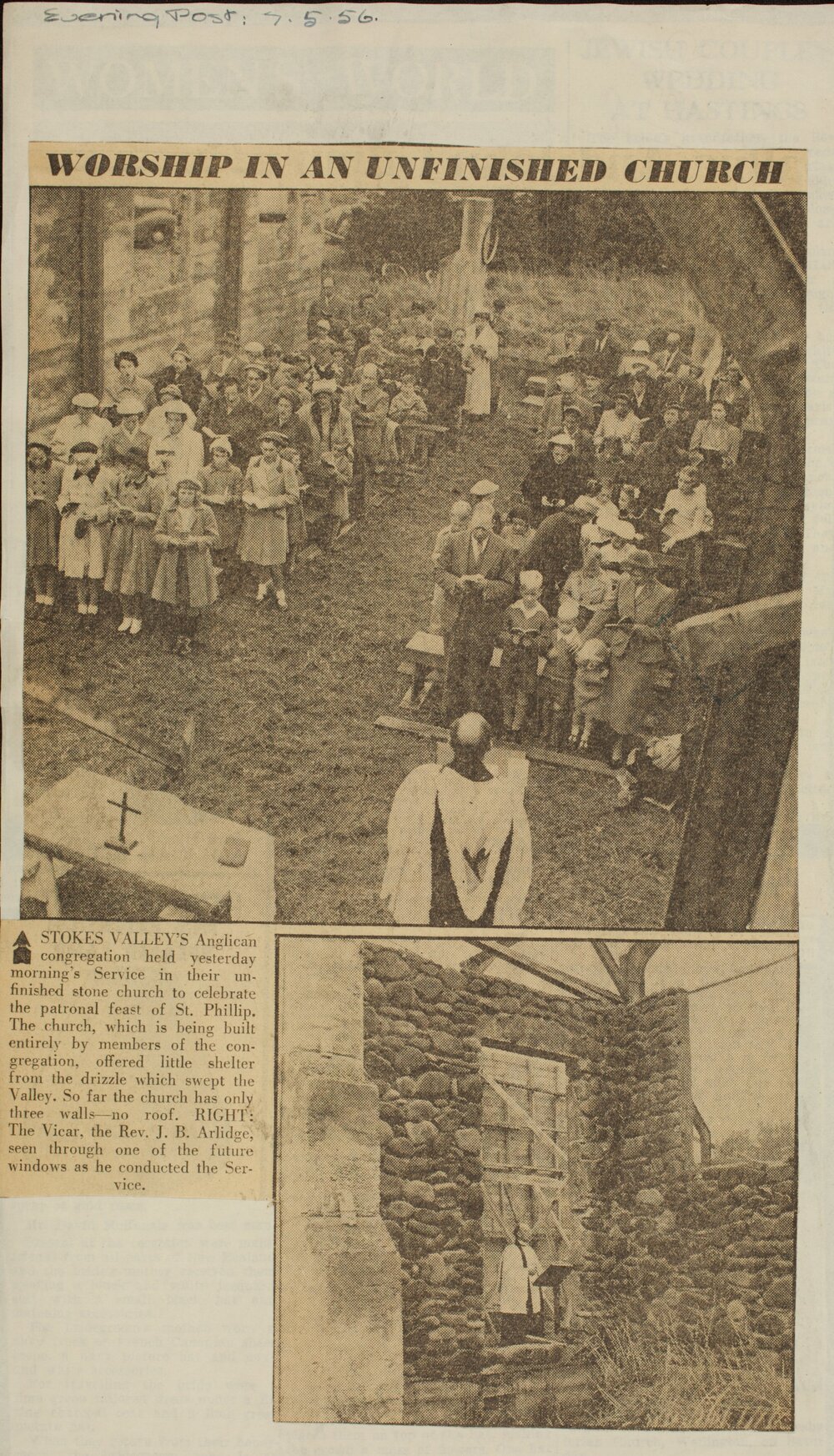 Worship in an unfinished church