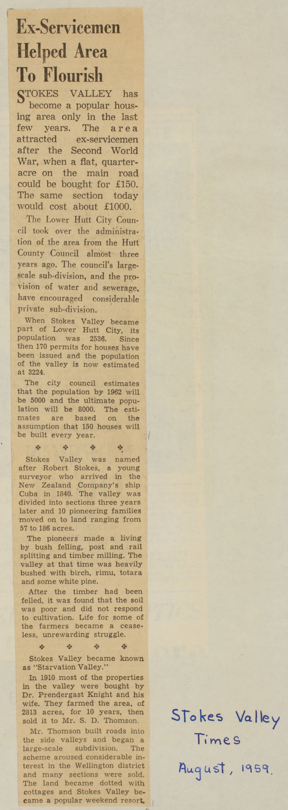 Ex-Servicemen Helped Area To Flourish