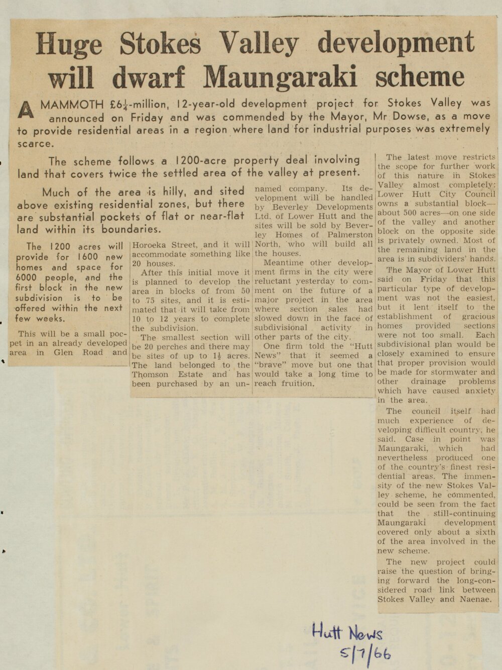 Huge Stokes Valley development will dwarf Maungaraki scheme