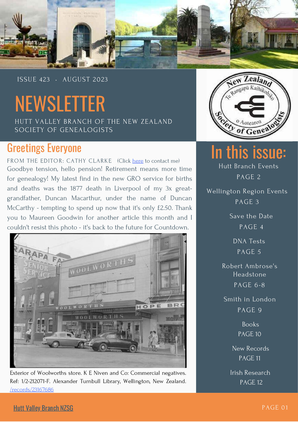 Newsletter (Hutt Valley Branch of the NZSG)