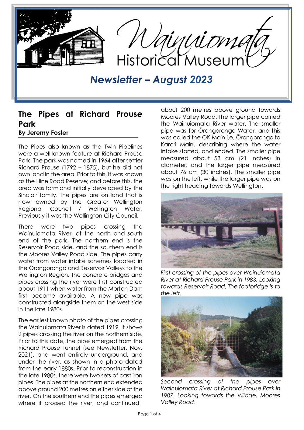 Newsletter (Wainuiomata Historical Museum) August 2023