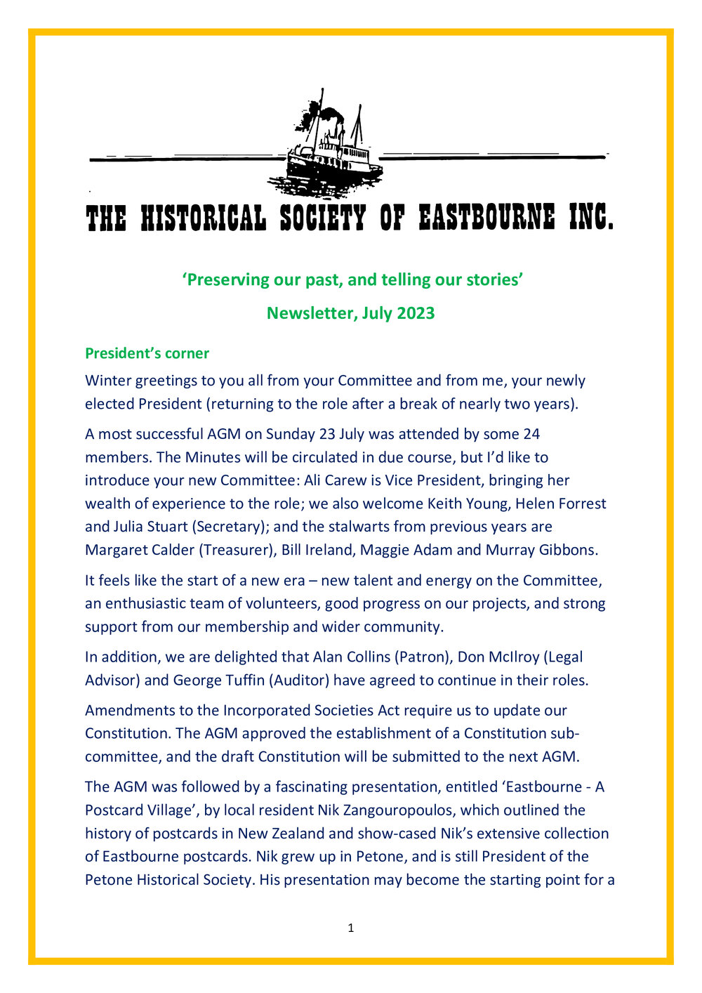 Newsletter (Historical Society of Eastbourne)