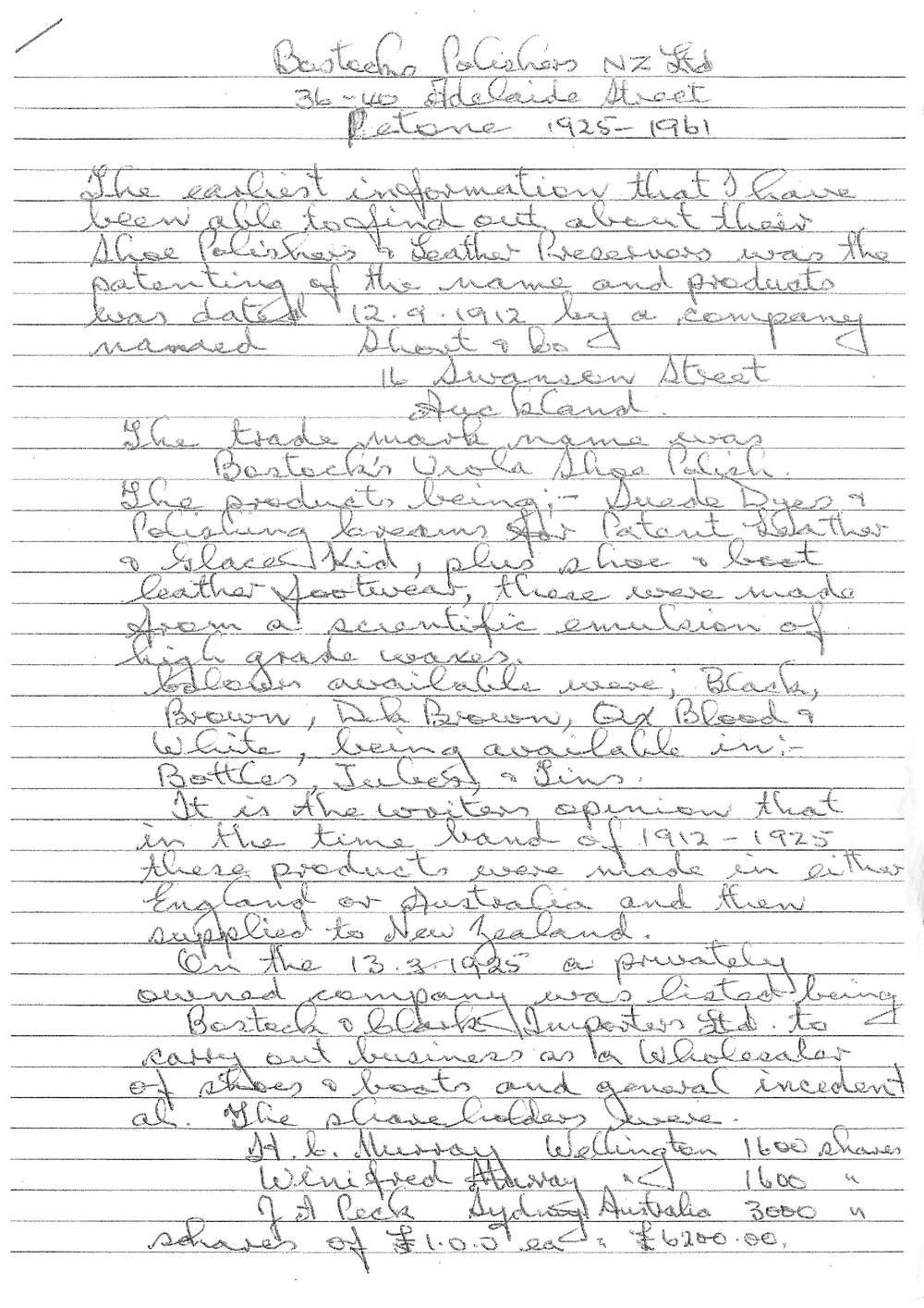 Bostock's Polishes NZ Ltd