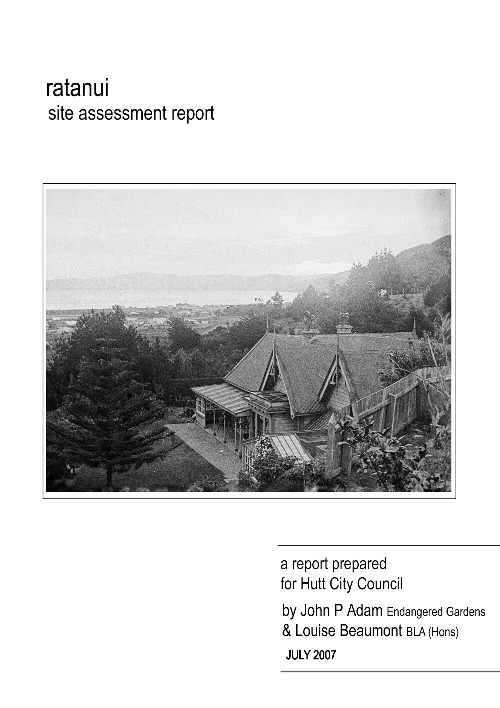 Ratanui : site assessment report