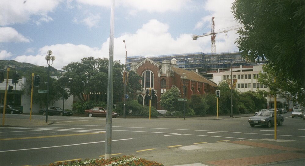 Laings Road Methodist Church exterior (b) : across Queens Drive