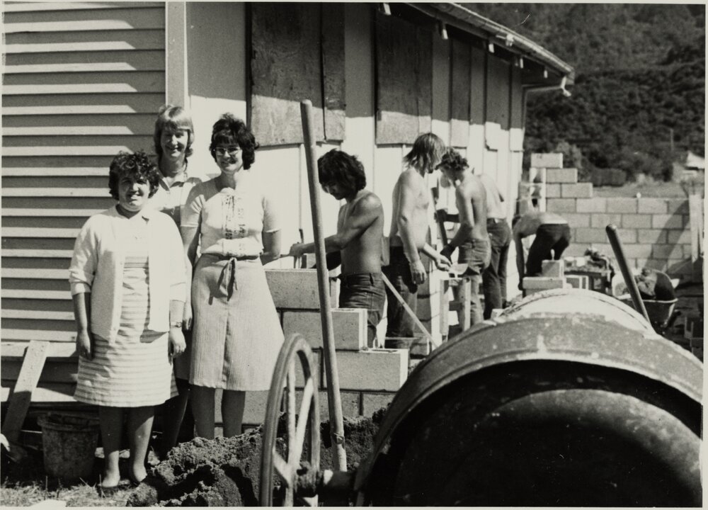 Women in front of Wainuiomata Scout Hall
