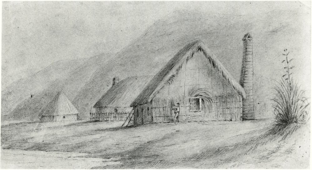 Settlers huts on Petone Beach