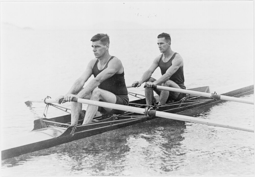 N.Z. champions double sculls: P.A. Abbott and K.J. Boswell