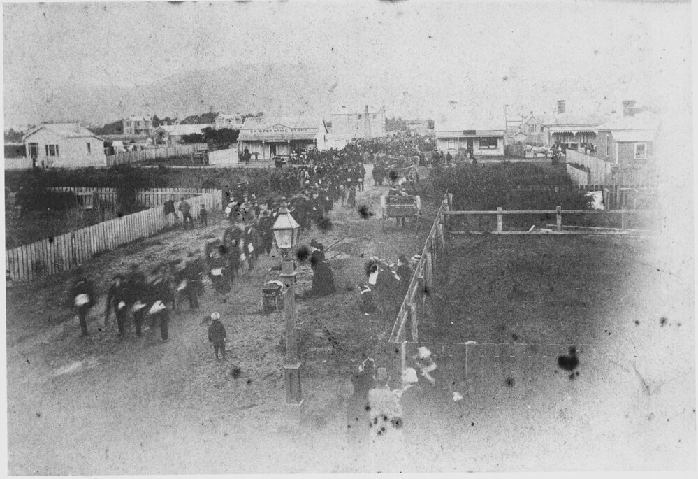 Oddfellows leading funeral procession