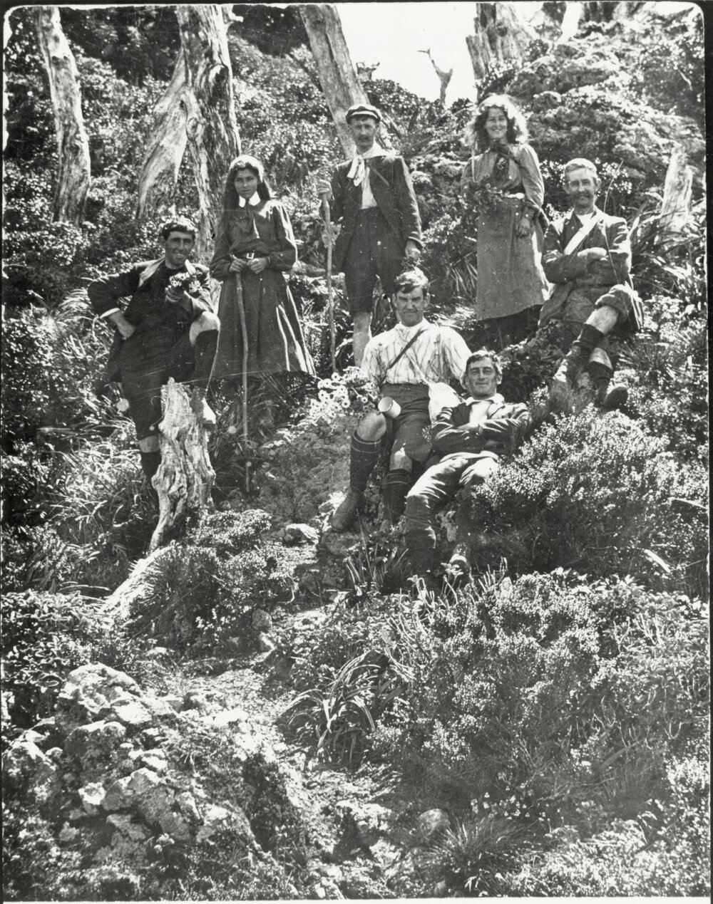 A.H. Collett and others in Tararuas