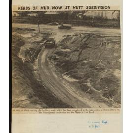 Kerbs of mud now at Hutt subdivision