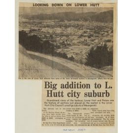 Big addition to L. Hutt city suburb