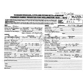 Pioneer Family Register : Bell