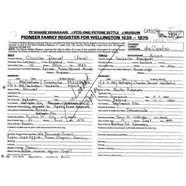 Pioneer Family Register: de Castro