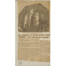 Men strong in faith raise stone church by voluntary effort