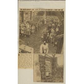 Worship in an unfinished church