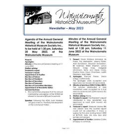 Newsletter (Wainuiomata Historical Museum) May 2023