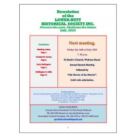 Newsletter of the Lower Hutt Historical Society