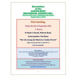 Newsletter of the Lower Hutt Historical Society (Sep 2023)