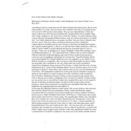 Restoration of the early settler Collett family headstones in St. James Church, Lower Hutt