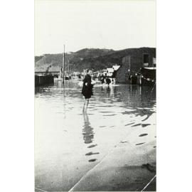 Boy standing in water in Petone