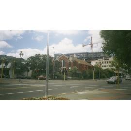 Laings Road Methodist Church exterior (b) : across Queens Drive