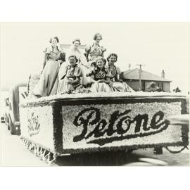 Float of the woollen mills (?) in procession