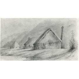 Settlers huts on Petone Beach