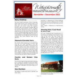 Newsletter (Wainuiomata Historical Museum) December 2023