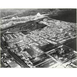East to Eastern bays: aerial view of Petone, includes Lever's factory