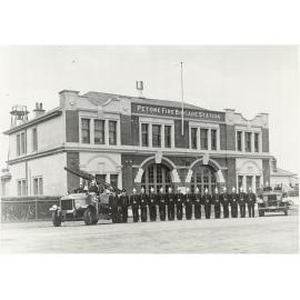 Fire station, men and machines